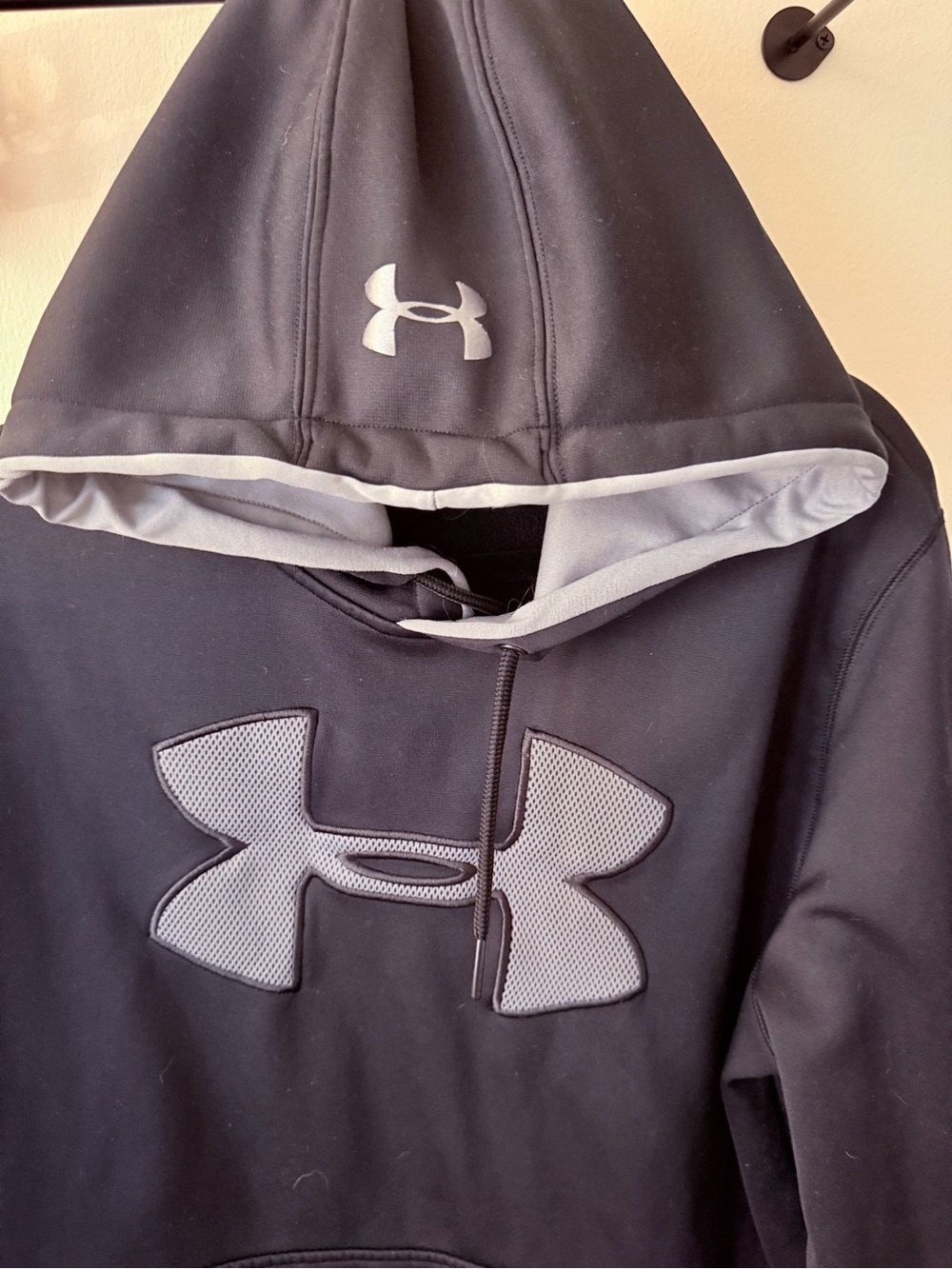 Under Armour Kids Black Hoodie with Gray Logo Trim